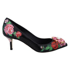 Black Leather High Heel Pumps