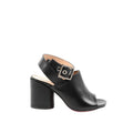 Schwarze Leder-Pumps mit hohem Absatz