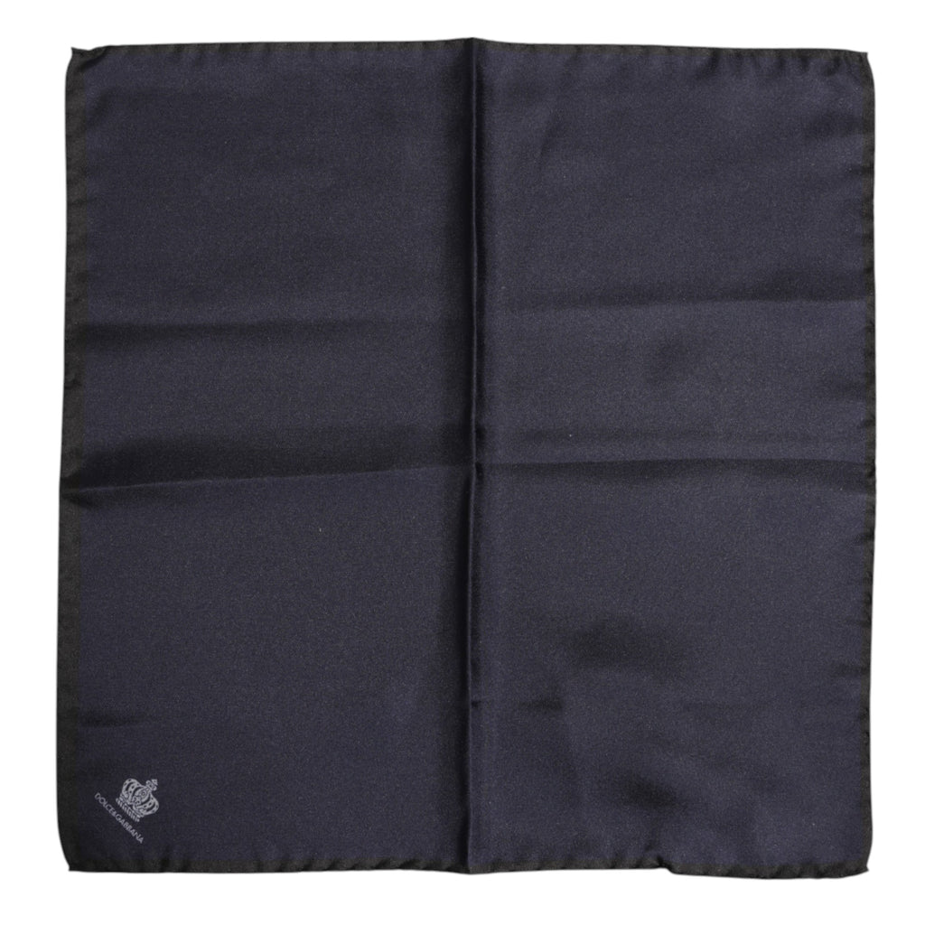 Blue DG Crown Silk Square Men Foulard Scarf