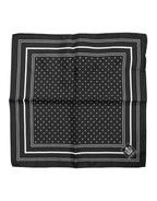 Schwarz-weißer Herren-Foulard mit Tupfen