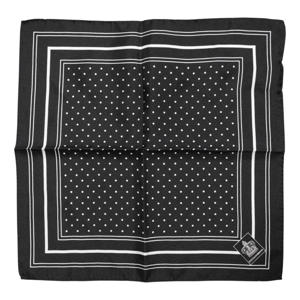 Schwarz-weißer Herren-Foulard mit Tupfen