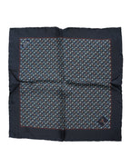 Blauer Cocktailseide Quadrat Foulard Tuch