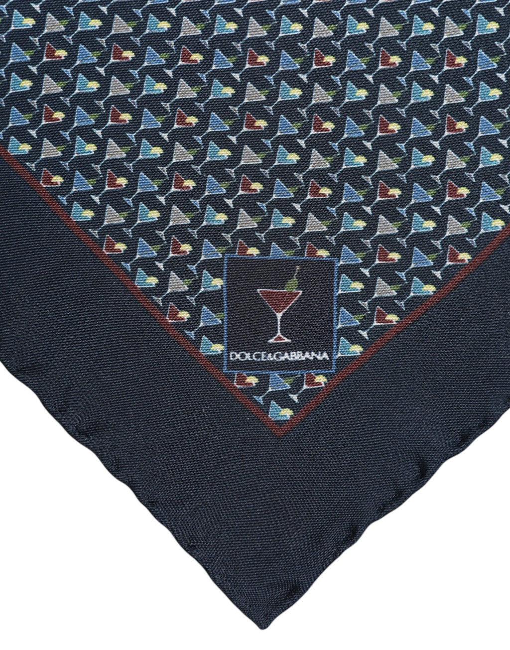 Blauer Cocktailseide Quadrat Foulard Tuch