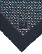 Blauer Cocktailseide Quadrat Foulard Tuch