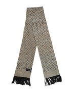 Gray Skulls Silk Fringes Men Foulard Scarf