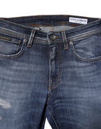 Blue Washed Cotton Slim Fit Men Denim Jeans