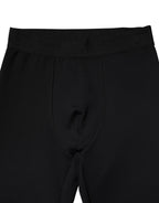 Black Nylon Elastic Logo Men Leggings Pants