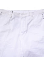 Weiße Baumwollhose für Herren mit geradem Schnitt und Logo