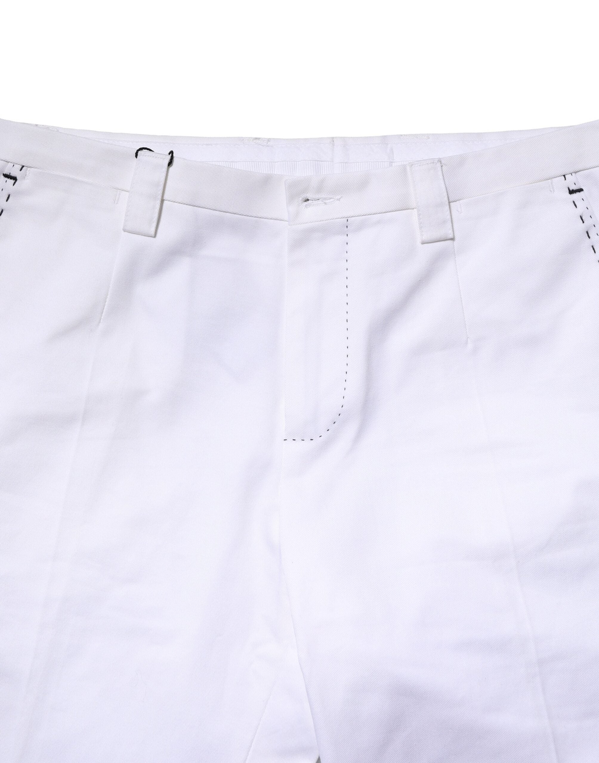 Weiße Baumwollhose für Herren mit geradem Schnitt und Logo