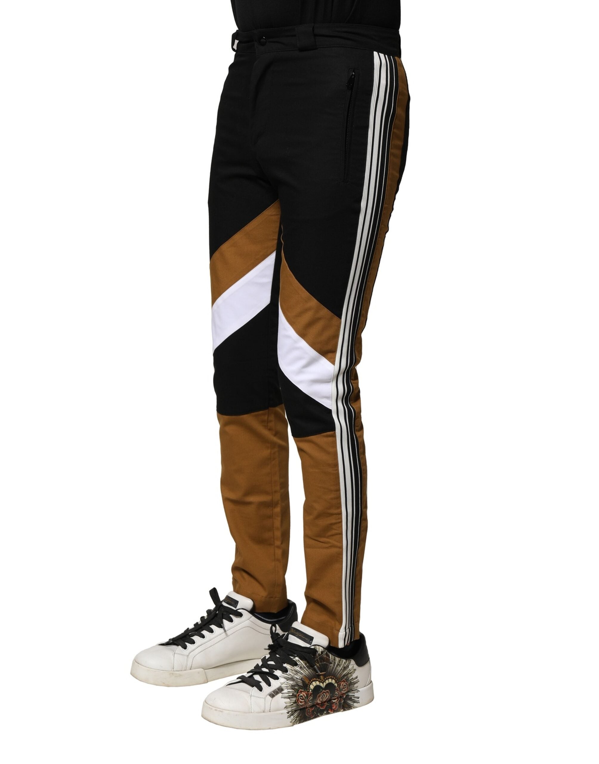 Mehrfarbige Herrenhose aus Baumwolle mit schmaler Passform