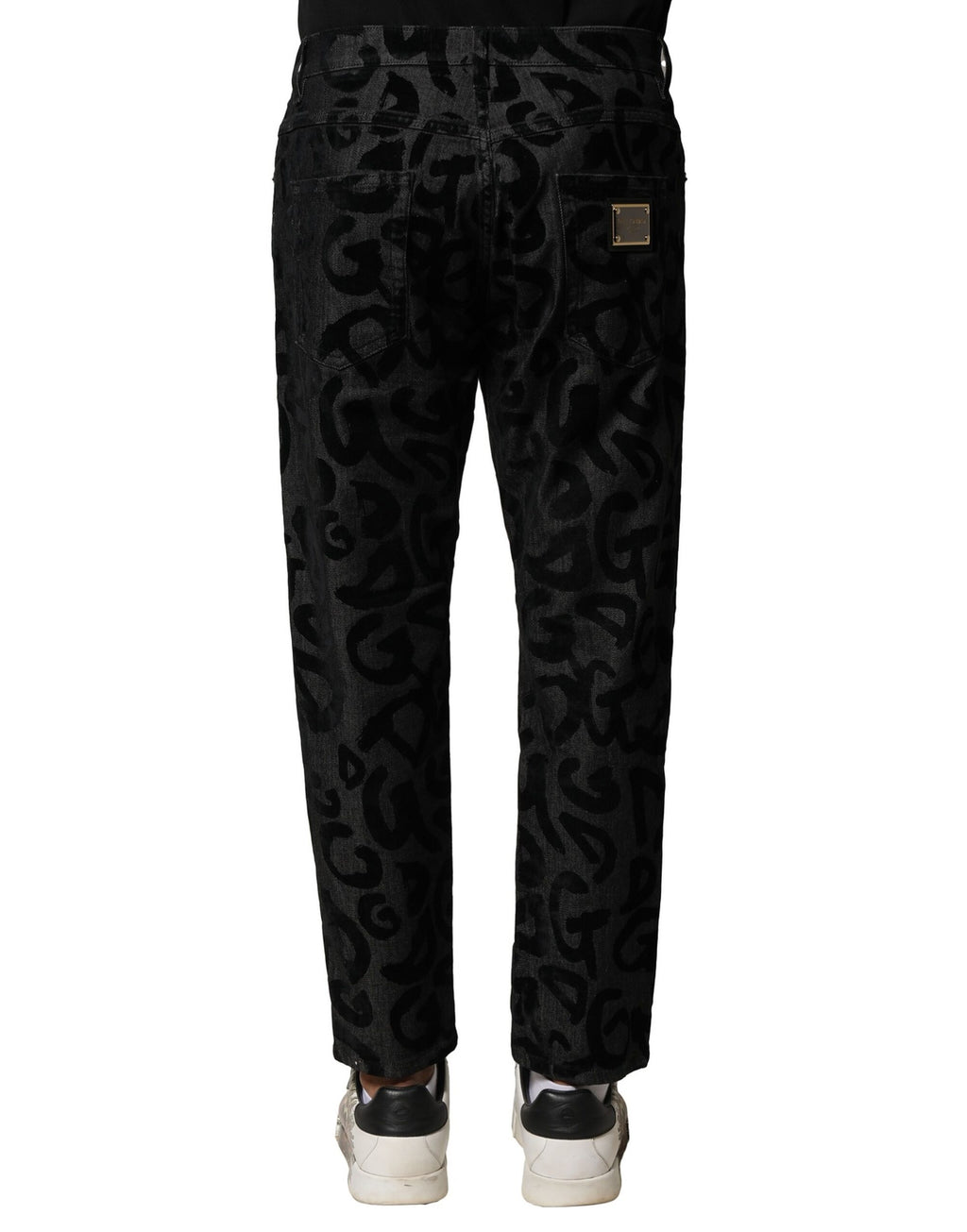 Graue gerade Herren-Jeans aus Baumwolle mit DG-Logo
