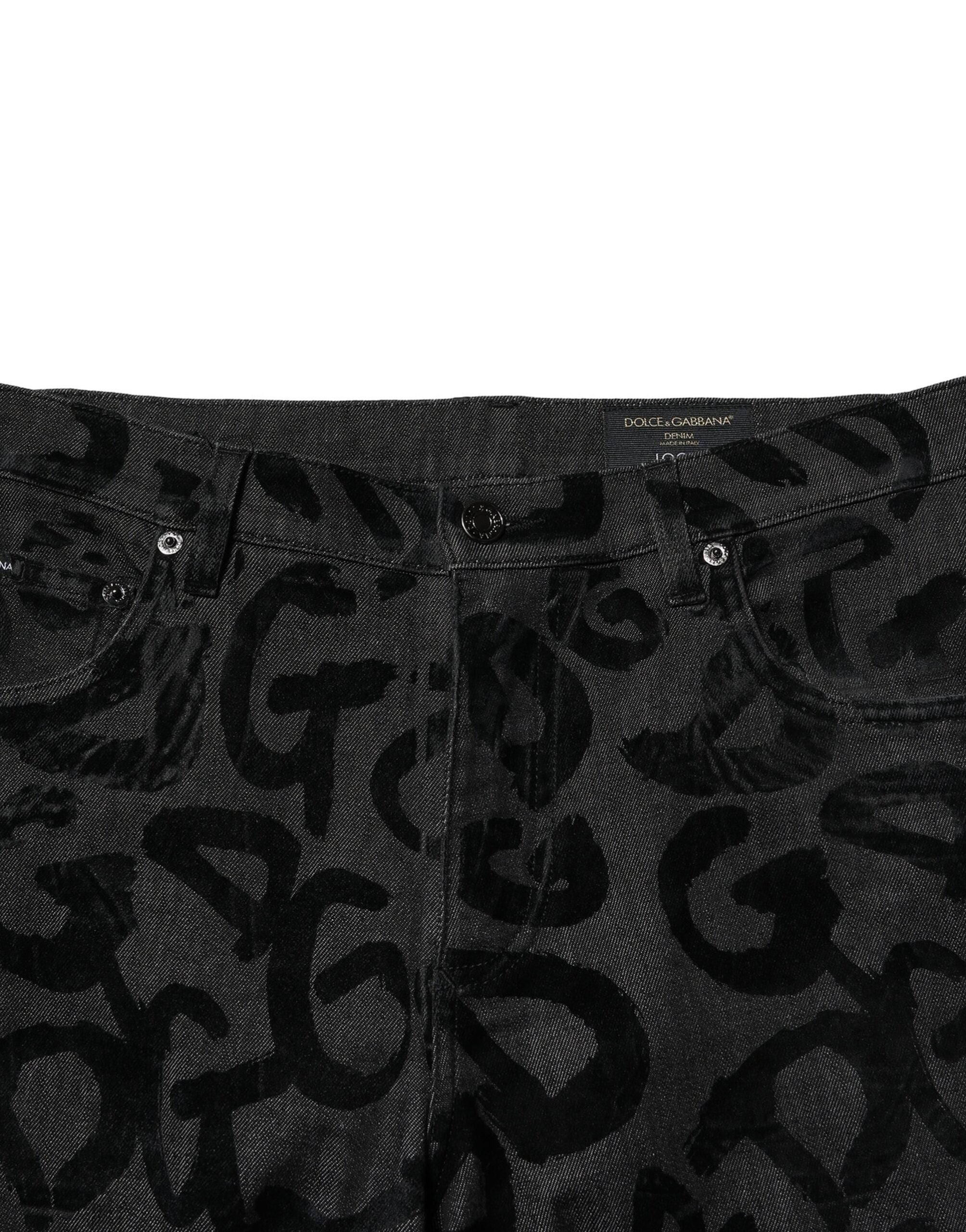 Graue gerade Herren-Jeans aus Baumwolle mit DG-Logo