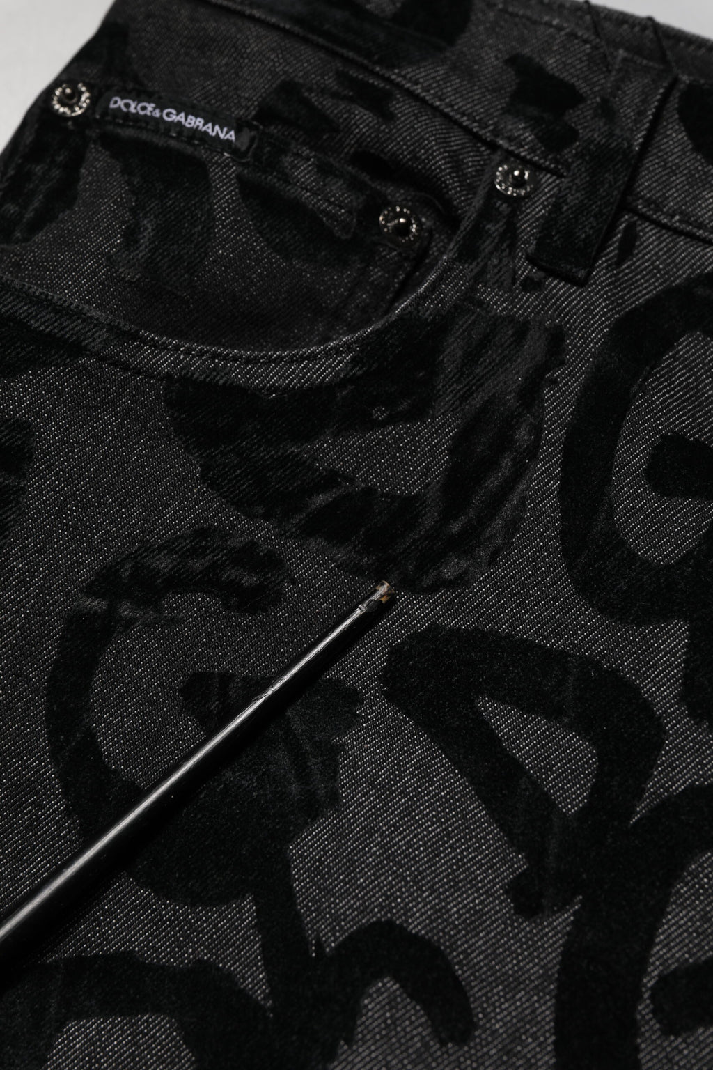 Graue gerade Herren-Jeans aus Baumwolle mit DG-Logo
