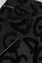Graue gerade Herren-Jeans aus Baumwolle mit DG-Logo
