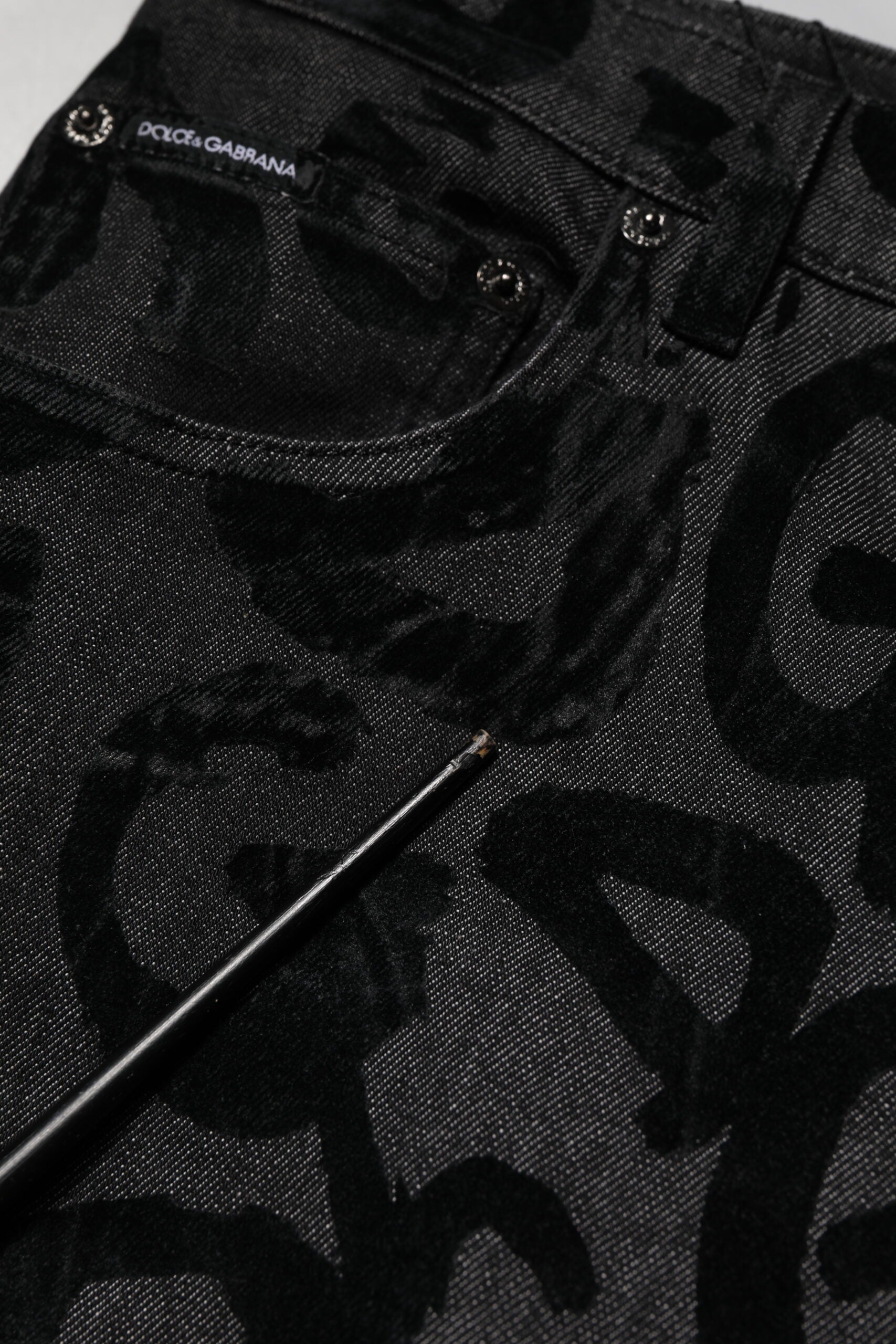 Graue gerade Herren-Jeans aus Baumwolle mit DG-Logo