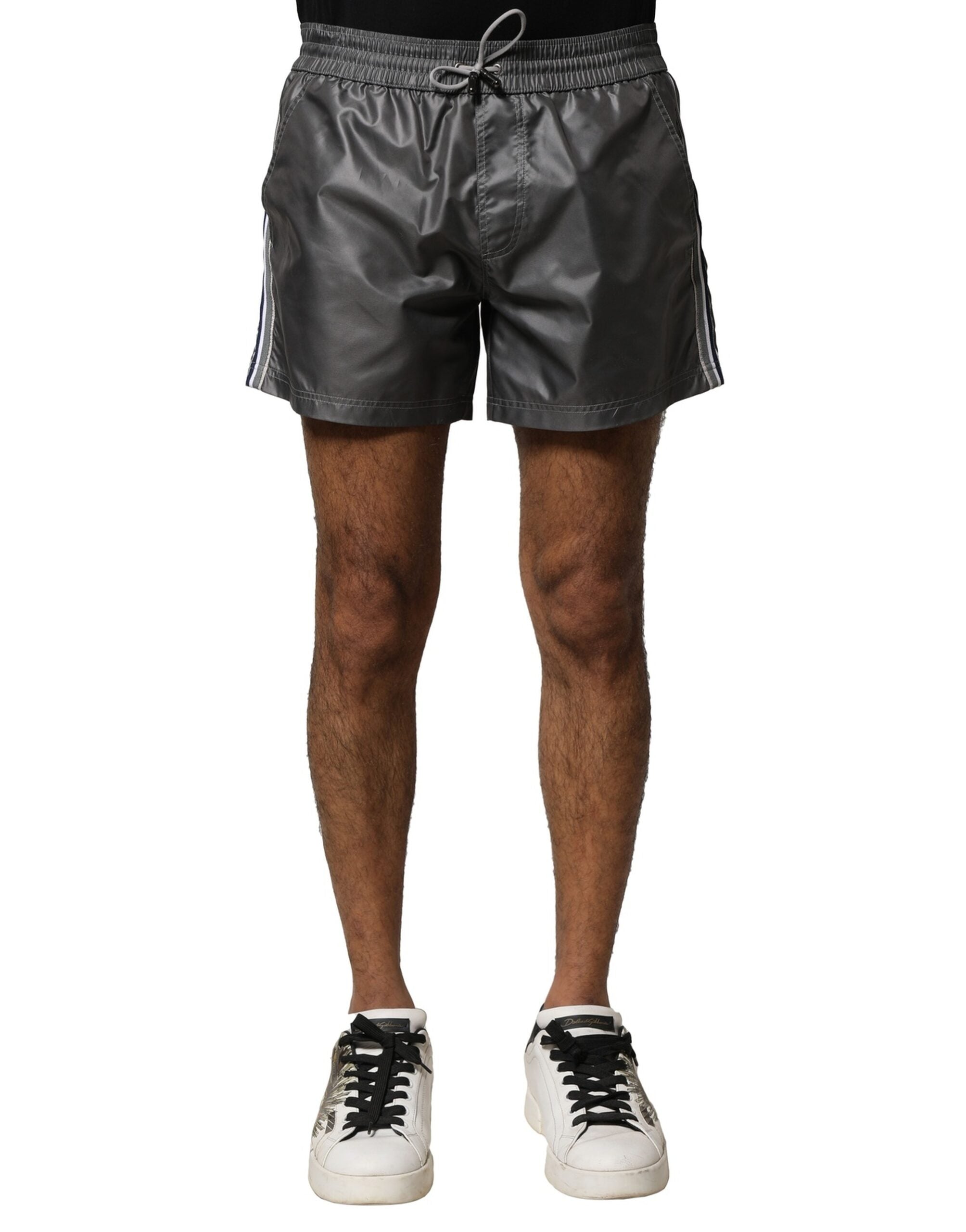 Graue Bermudashorts aus Polyester mit mittlerer Bundhöhe für die Freizeit