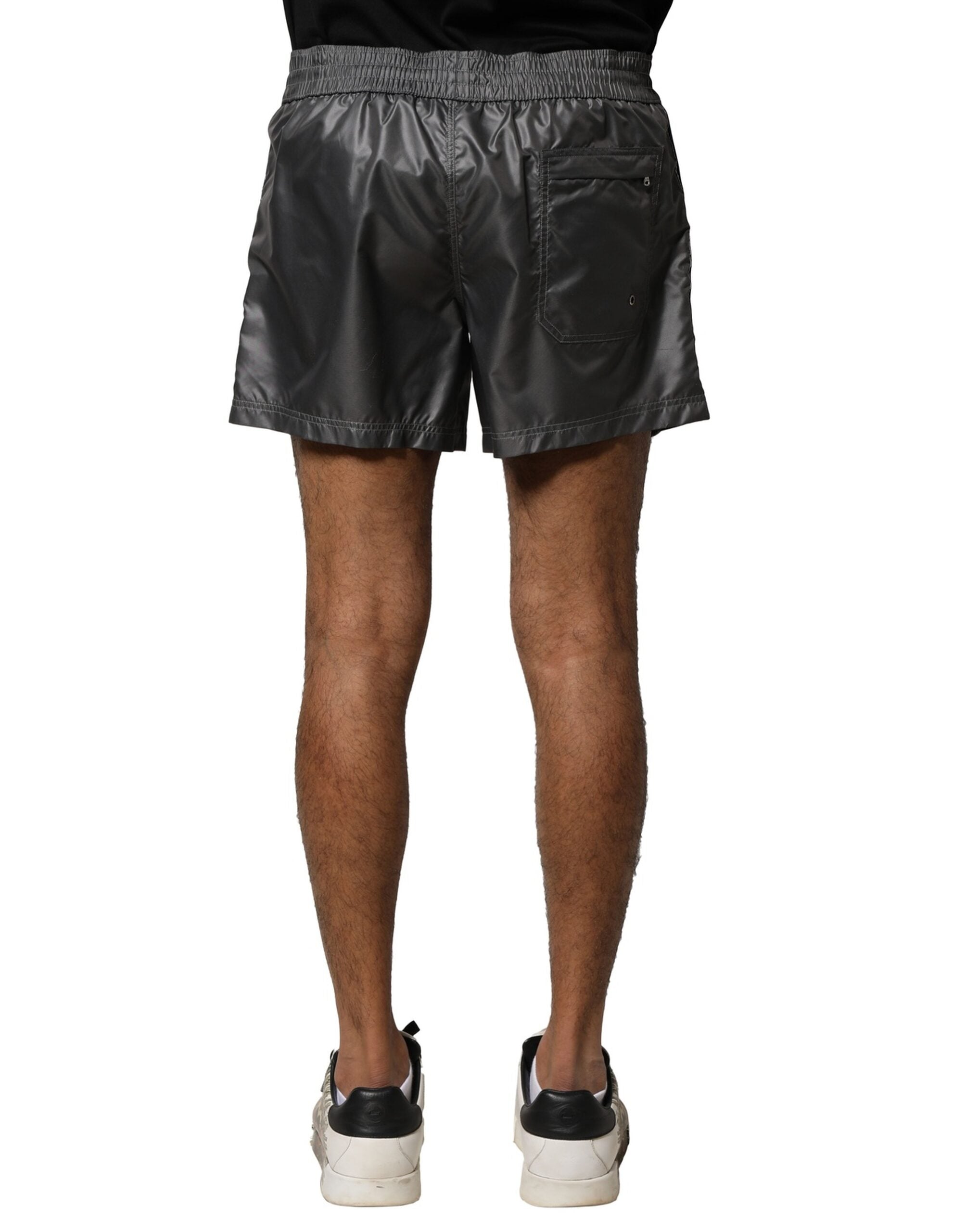 Graue Bermudashorts aus Polyester mit mittlerer Bundhöhe für die Freizeit