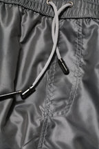Graue Bermudashorts aus Polyester mit mittlerer Bundhöhe für die Freizeit
