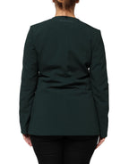 Green Single Breasted One Button Coat Jacket
