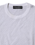 White Round Neck Long Sleeves Pullover Top