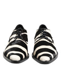 Schwarze Weiß Zebra Ponyfell Pumps