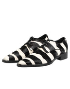 Schwarze Weiß Zebra Ponyfell Pumps