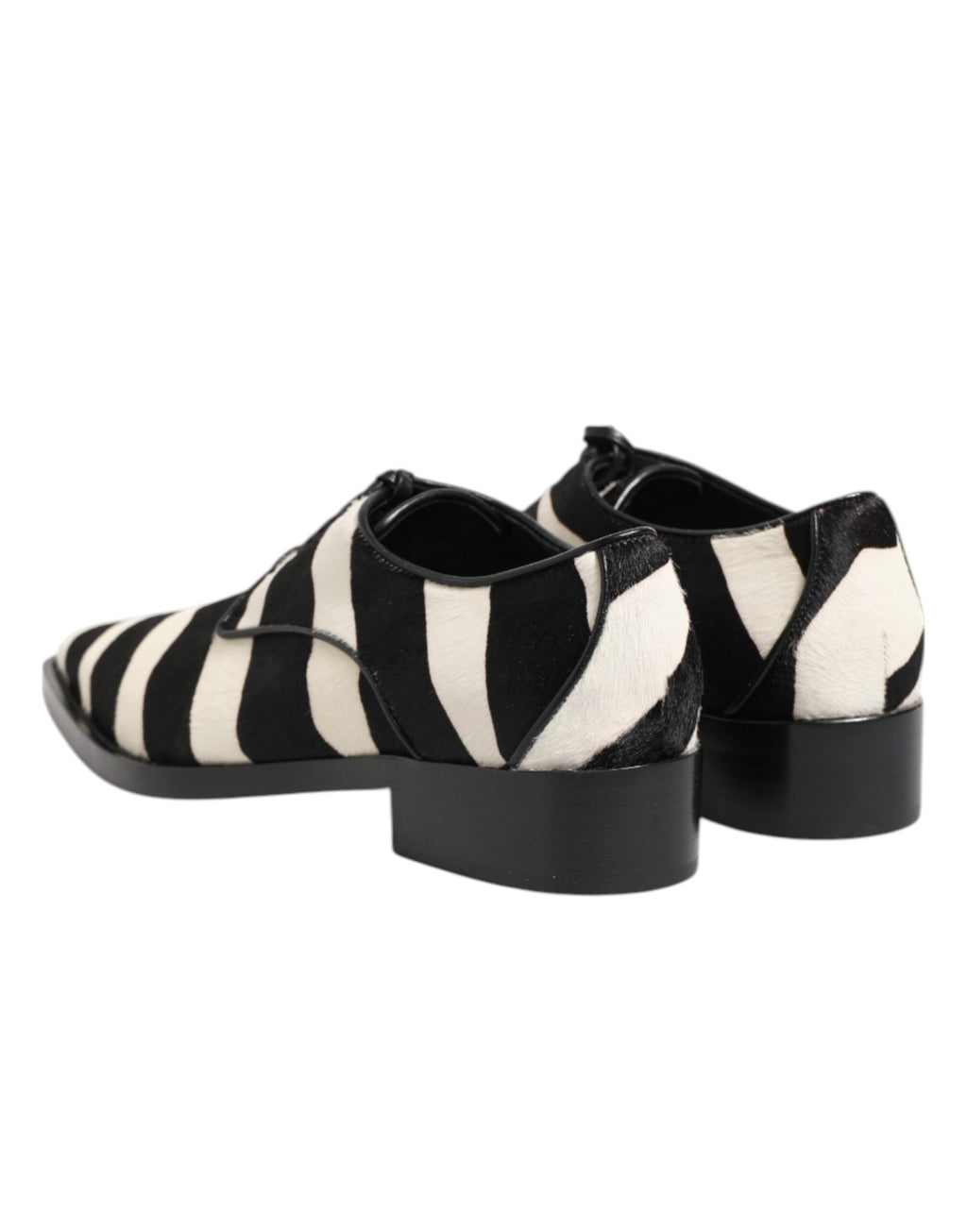 Schwarze Weiß Zebra Ponyfell Pumps