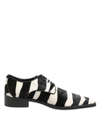 Schwarze Weiß Zebra Ponyfell Pumps
