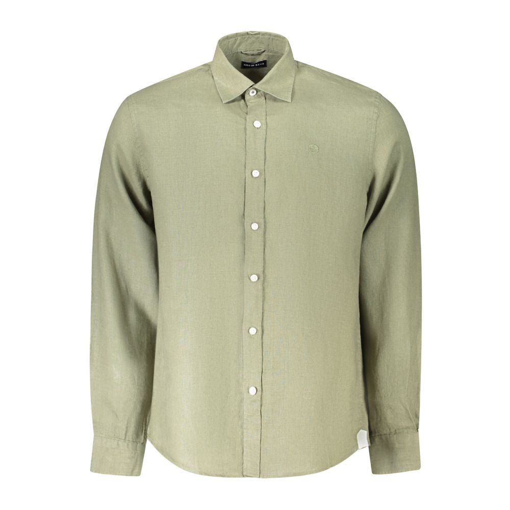 Green Linen Men's Shirt