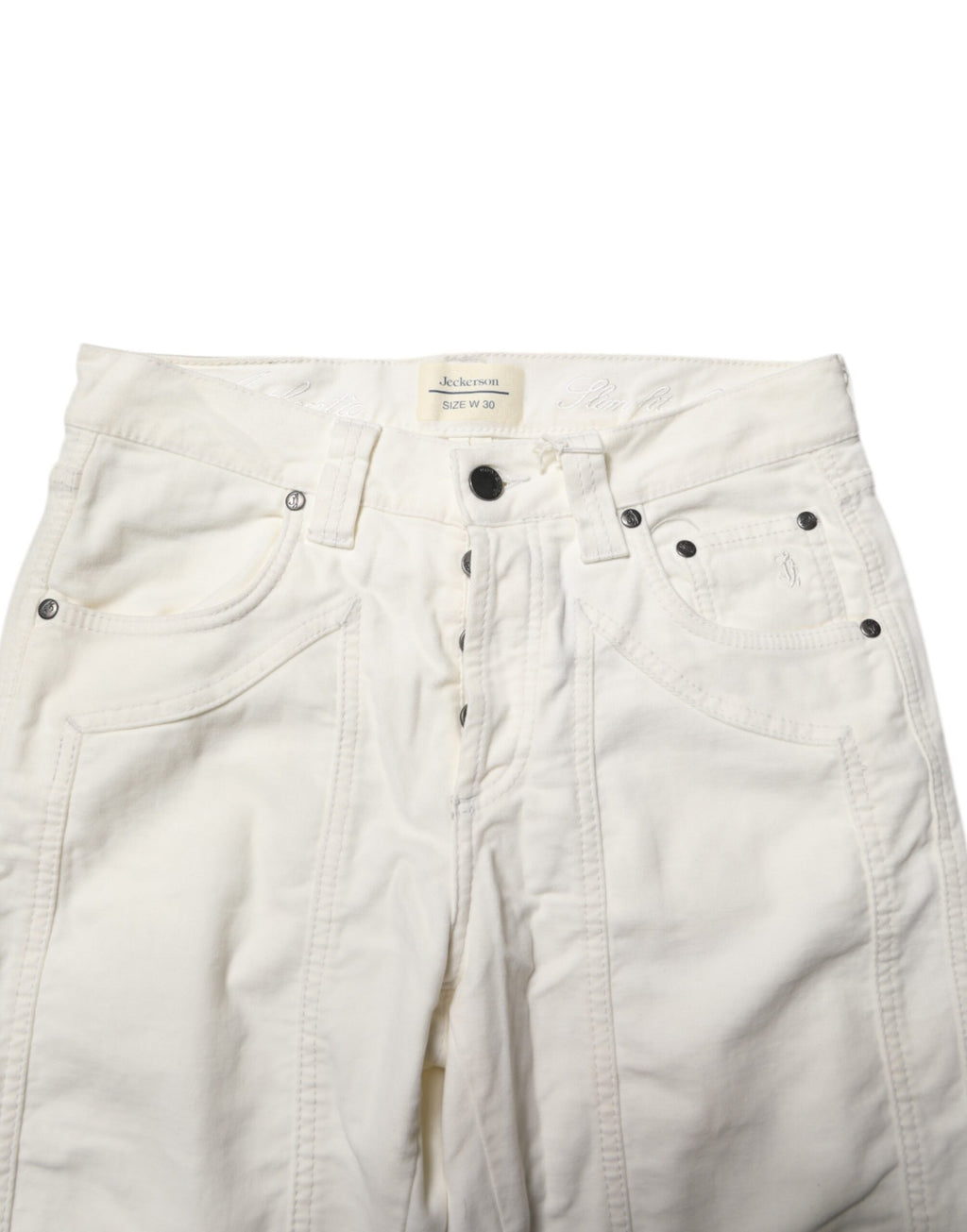 Gerade geschnittene Herren-Jeans aus weißer Stretch-Baumwolle