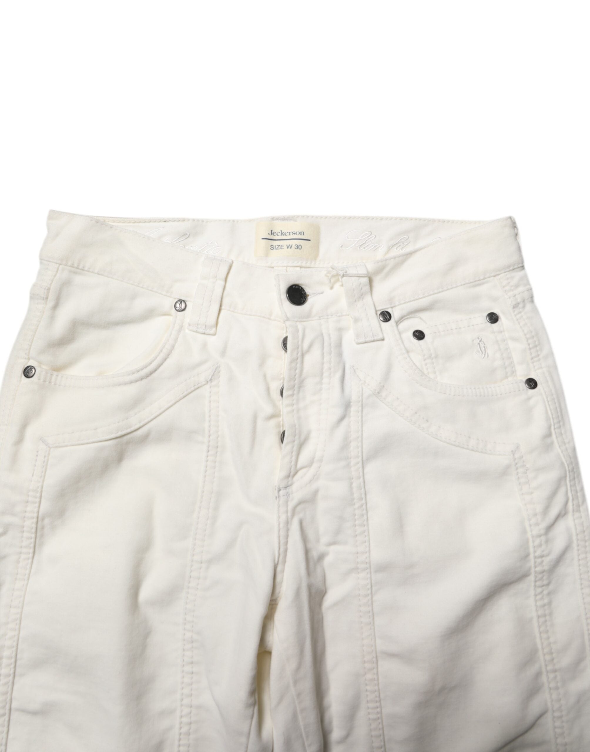 Gerade geschnittene Herren-Jeans aus weißer Stretch-Baumwolle