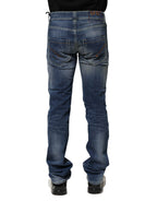Blue Washed Skinny Fit Casual Men Denim Jeans