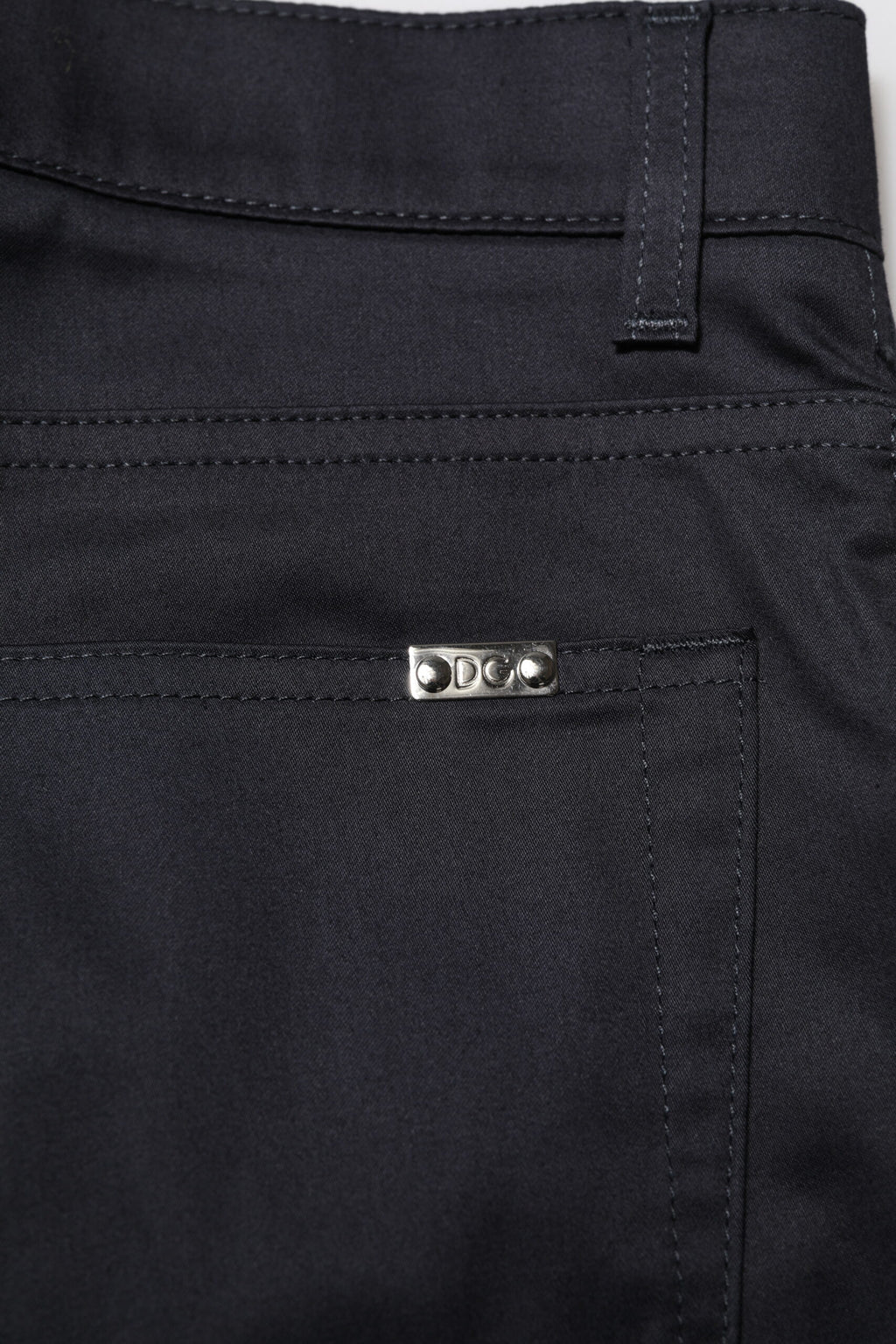 Schwarze Skinny Mid Waist Baumwollhose