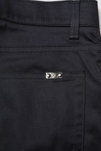 Schwarze Skinny Mid Waist Baumwollhose
