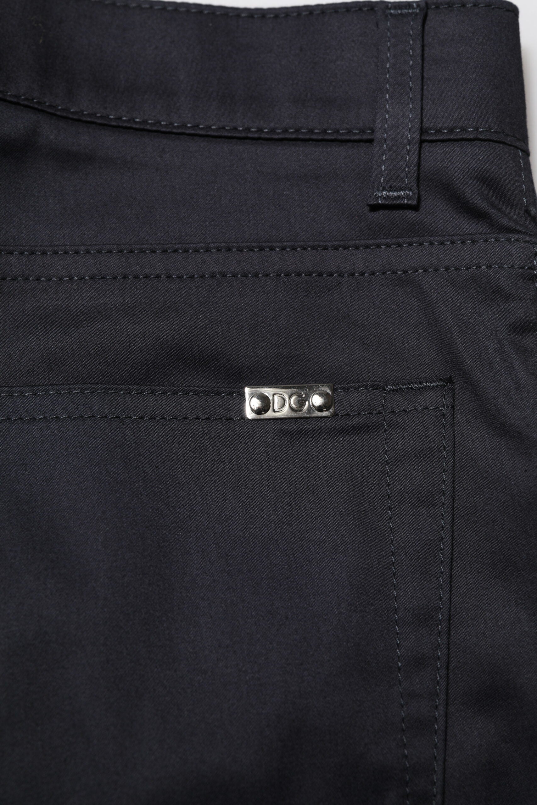 Schwarze Skinny Mid Waist Baumwollhose