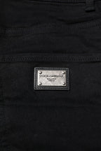 Black Cotton Skinny Denim Jeans