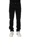 Black Cotton Skinny Herren Denim Jeans