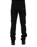 Black Cotton Skinny Herren Denim Jeans