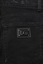 Black Cotton Skinny Herren Denim Jeans