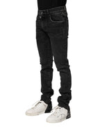 Black Cotton Skinny Men Denim Jeans