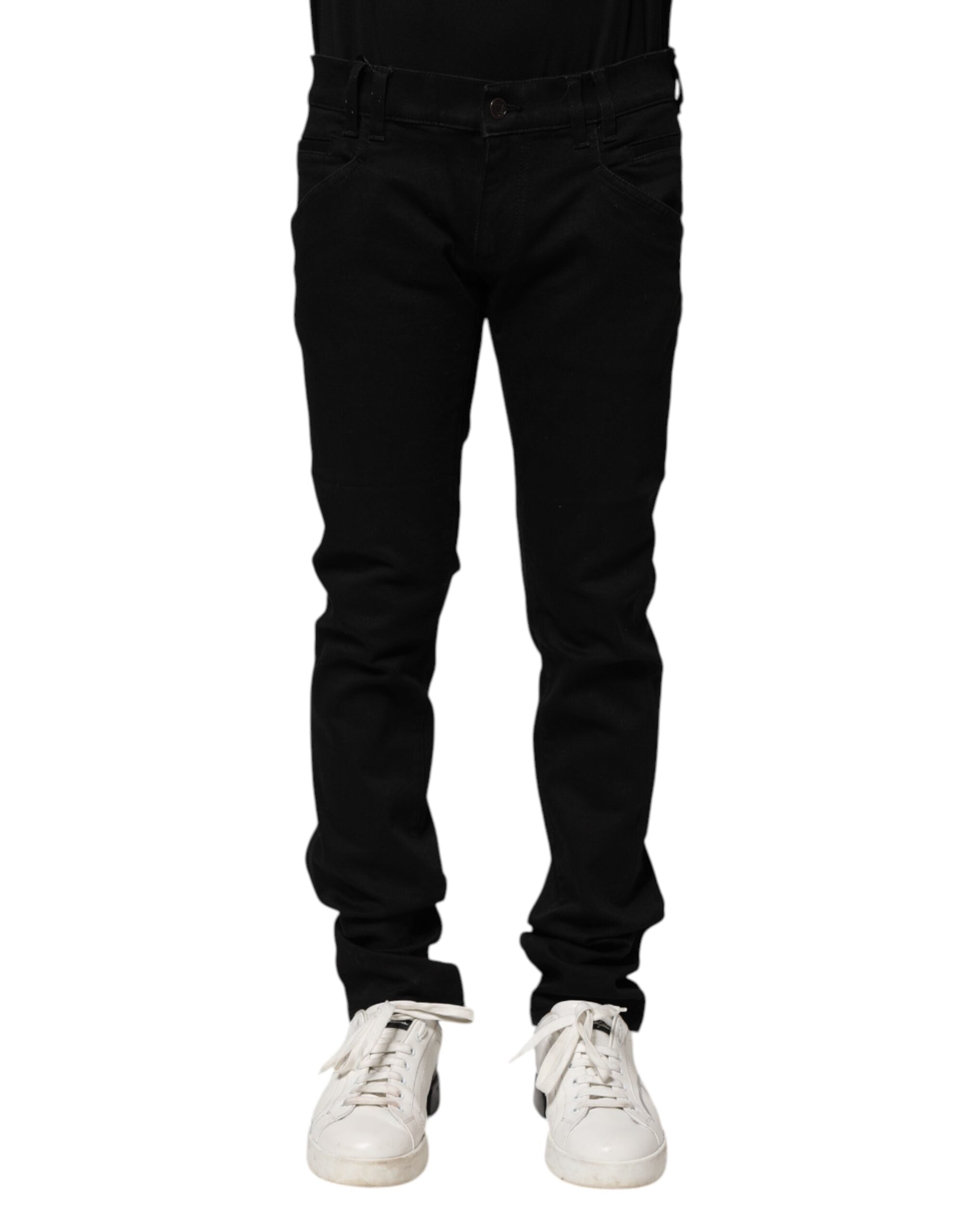 Schwarze Skinny Herrenjeans aus Baumwolle
