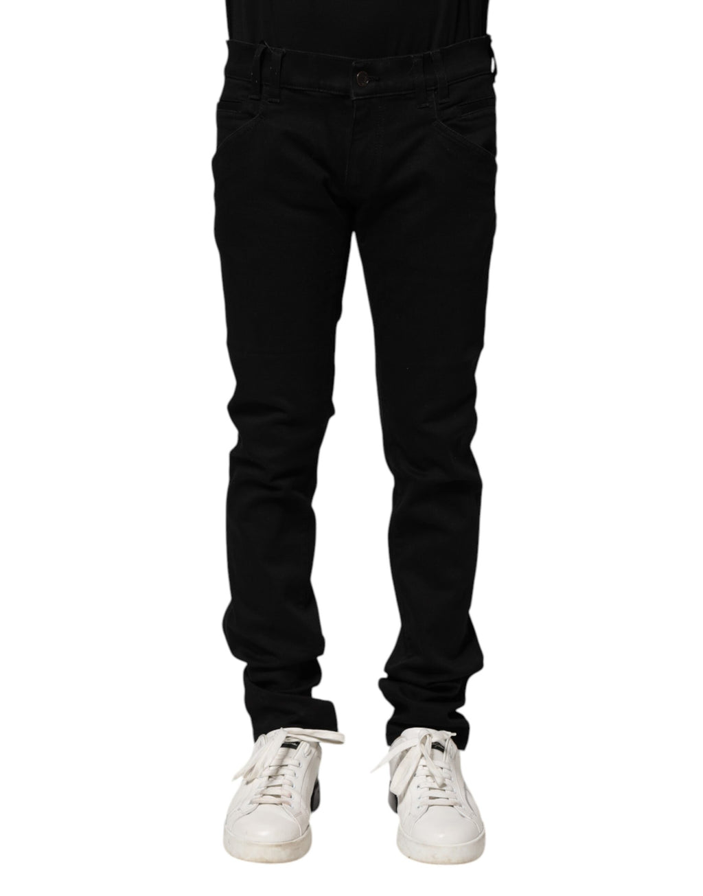 Schwarze Skinny Herrenjeans aus Baumwolle