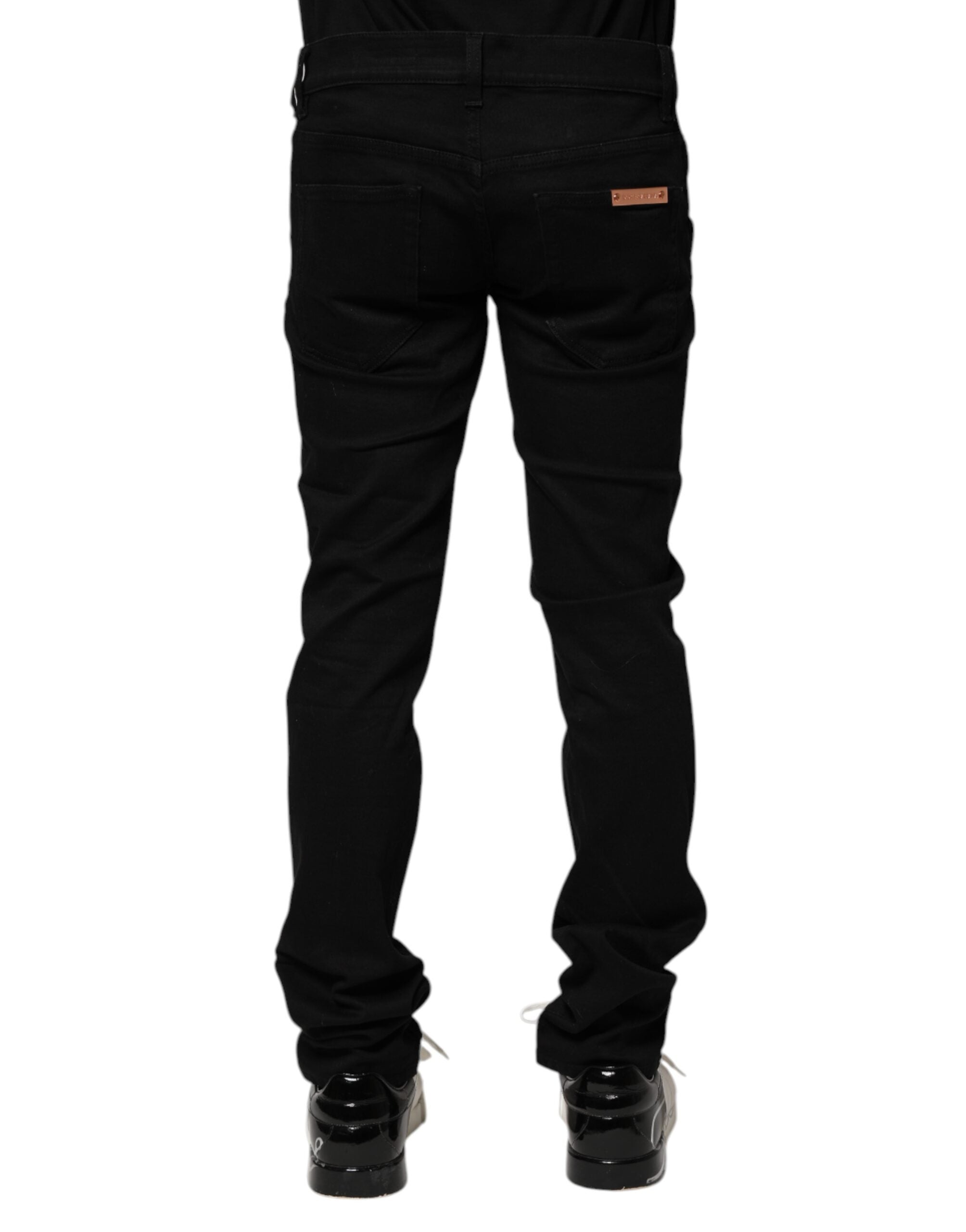 Schwarze Skinny Herrenjeans aus Baumwolle