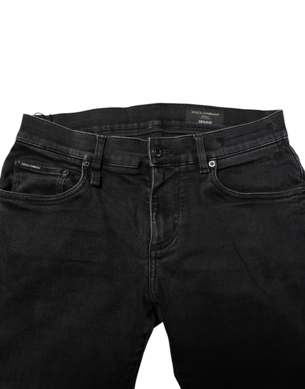 Schwarze, schmale Herren-Denim-Jeans aus Baumwolle