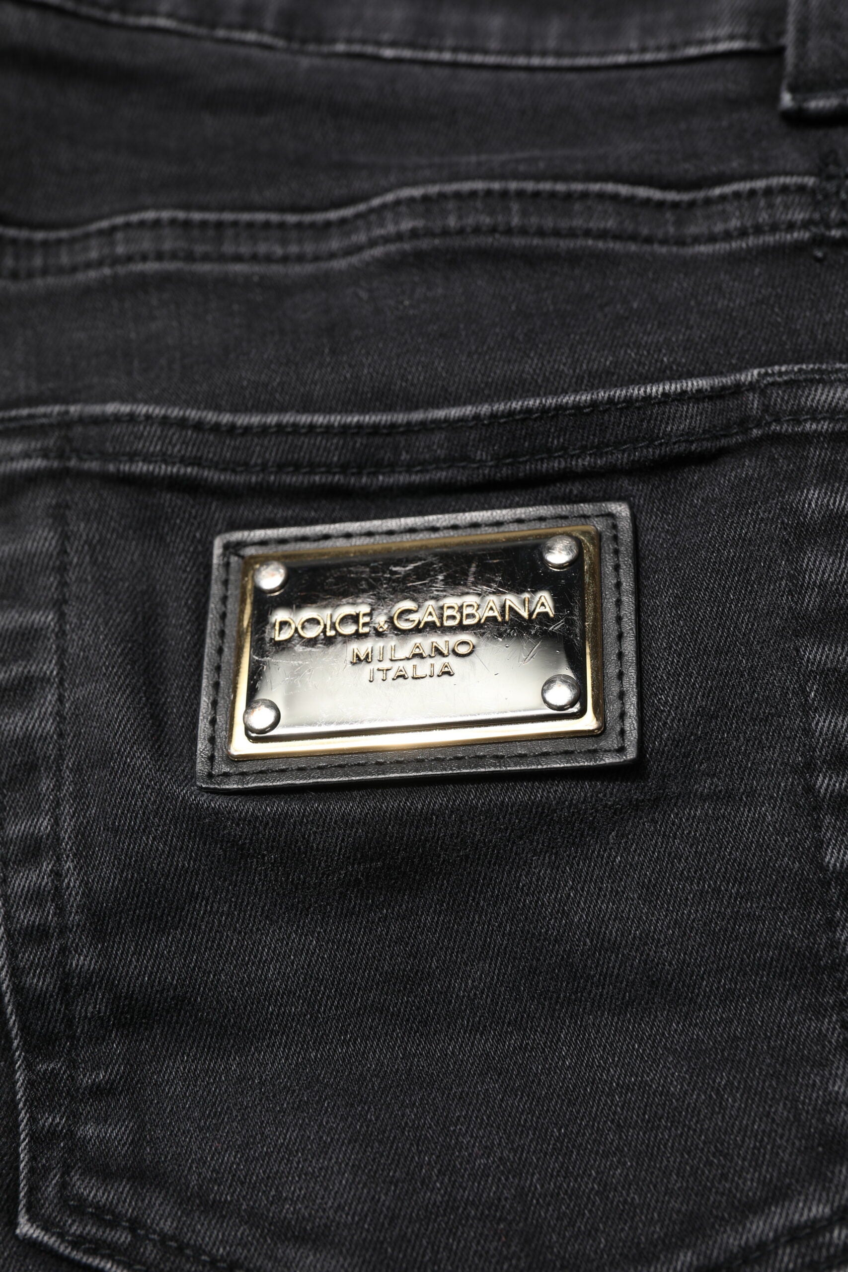 Schwarze, schmale Herren-Denim-Jeans aus Baumwolle