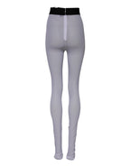 Gray Nylon DG Logo Mid Waisted Leggings Pants