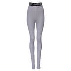 Gray Nylon DG Logo Mid Waisted Leggings Pants