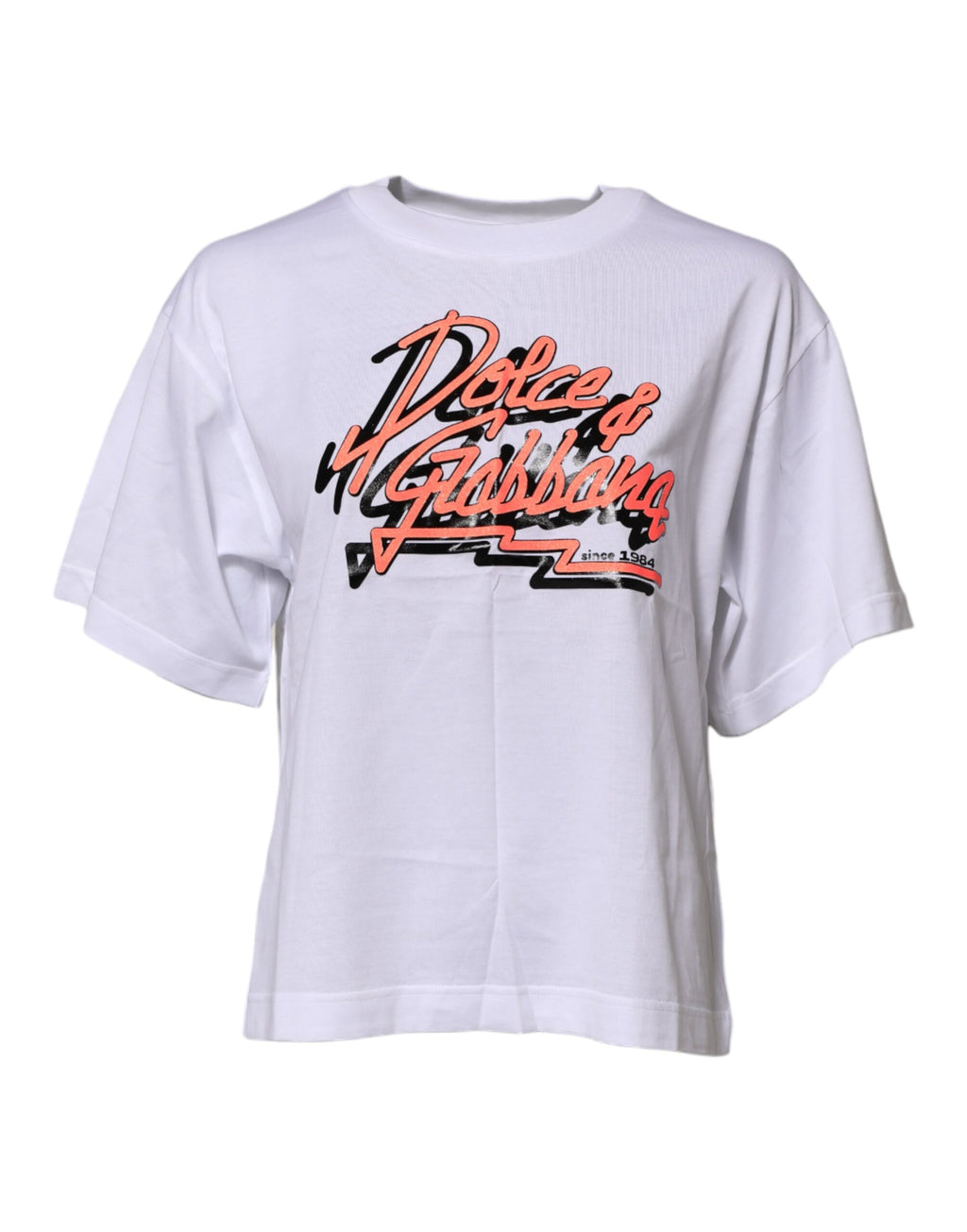 Weißes T-Shirt mit Rundhalsausschnitt und Grafikdruck aus Baumwolle