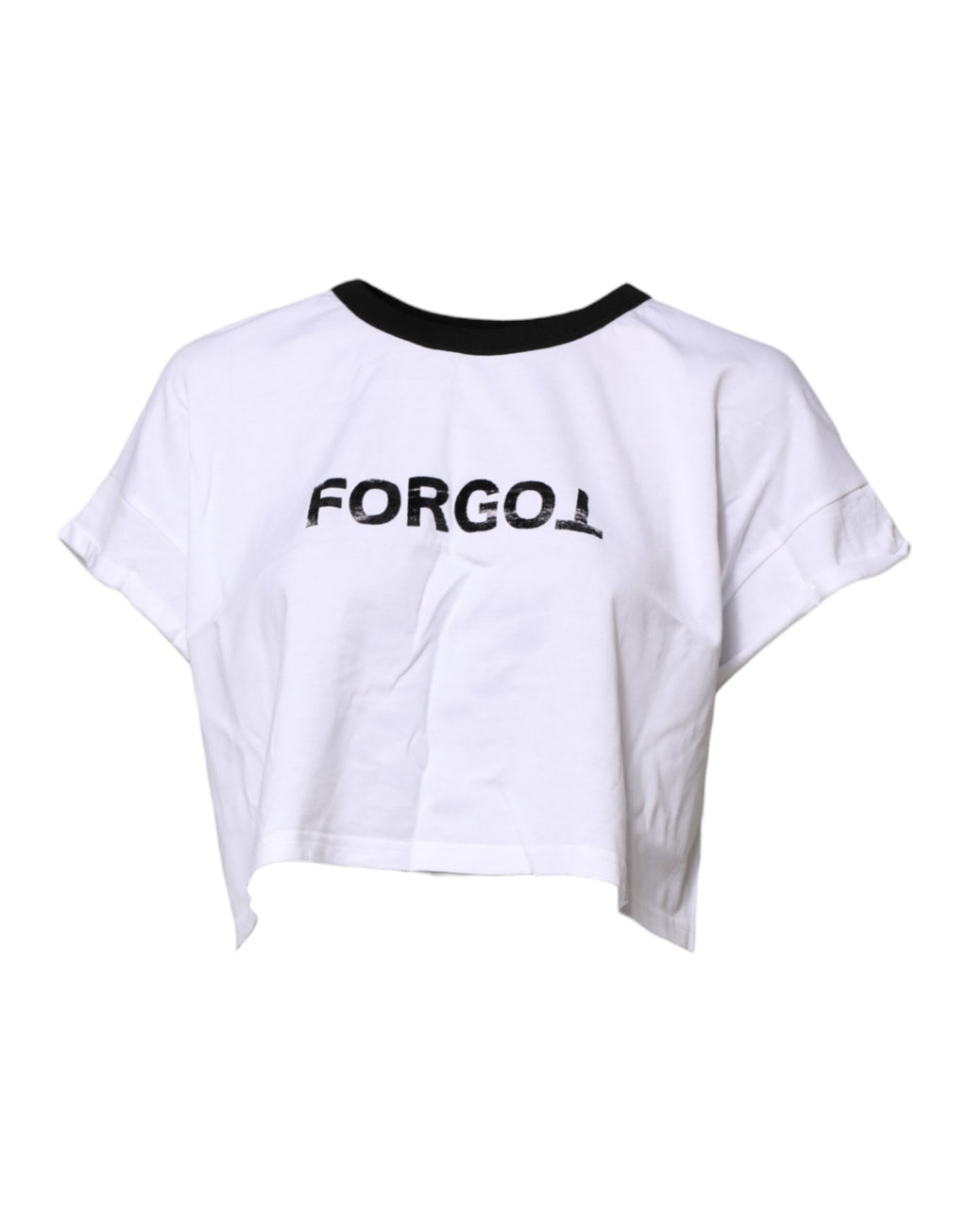 Weißes T-Shirt mit Rundhalsausschnitt, Grafikdruck und kurzem Schnitt