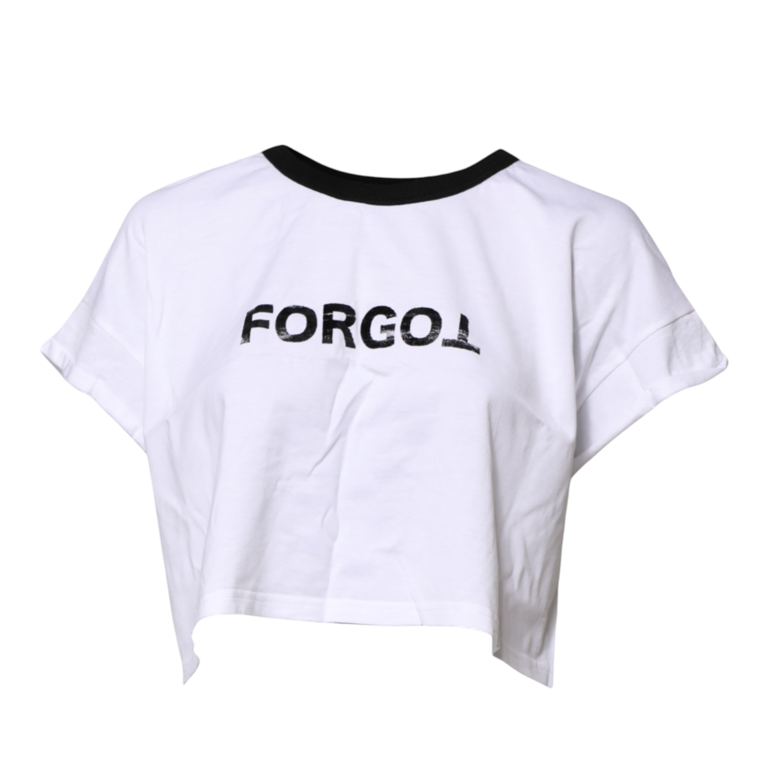 Weißes T-Shirt mit Rundhalsausschnitt, Grafikdruck und kurzem Schnitt